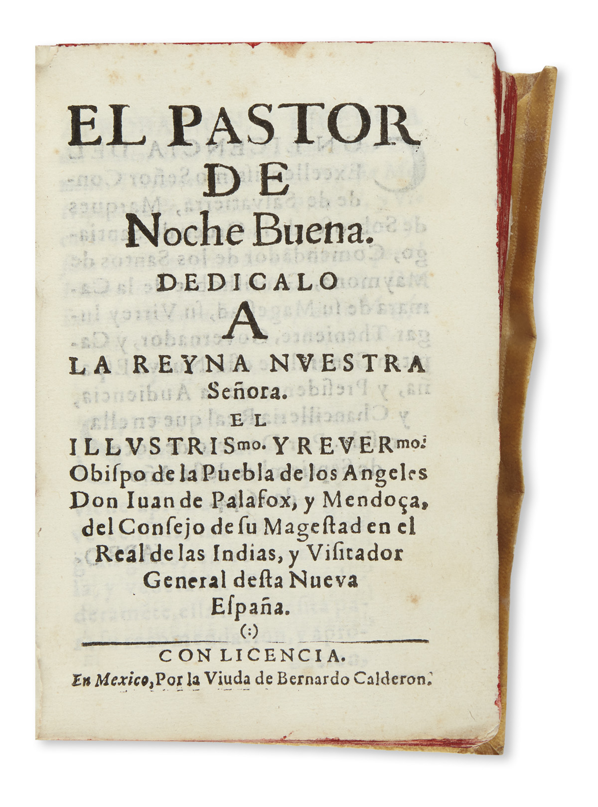 (MEXICAN IMPRINT--1644.) Palafox y Mendoza, Juan de. El pastor de noche buena.